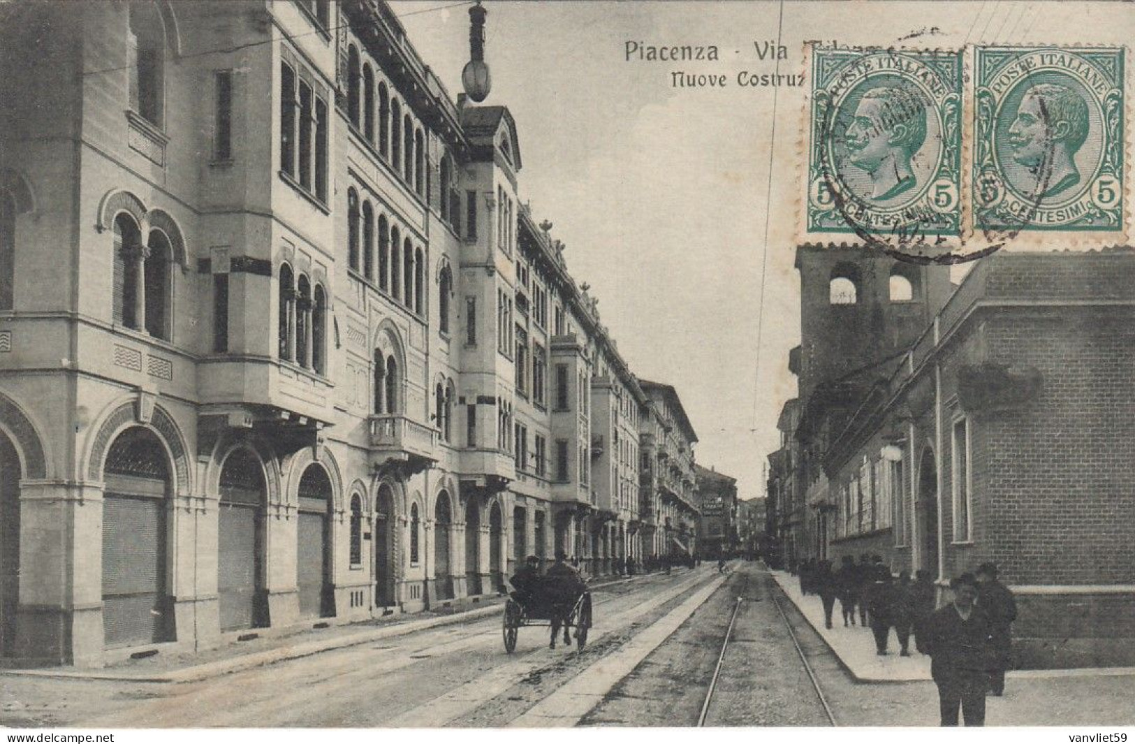 PIACENZA-VIA MILANO-BELLA CARTOLINA  VIAGGIATA IL 7-6-1917 - Piacenza