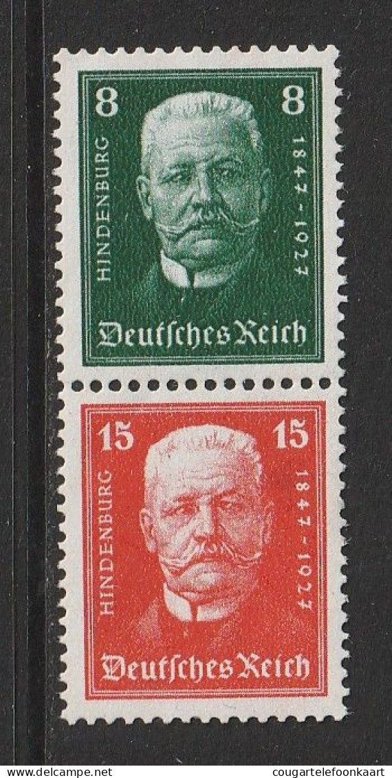 Hindenburgspende 1927, Combinatie S 36, Postfrisch, 40€ Kat. - Booklets & Se-tenant