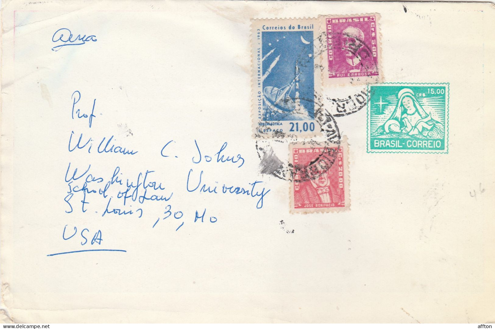 Brazil Old Cover Mailed To USA - Cartas & Documentos