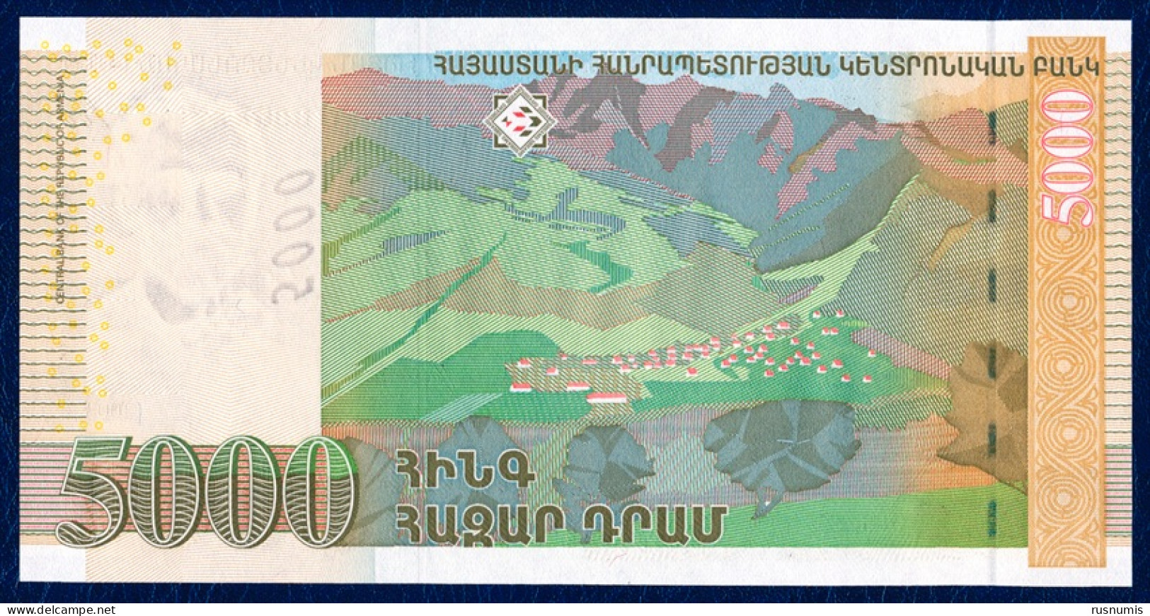 ARMENIA - ARMENIE - ARMENIEN 5000 DRAM PICK 51b HOVHANNES TUMANYAN PREFIX: Ժ 2003 UNC - Arménie