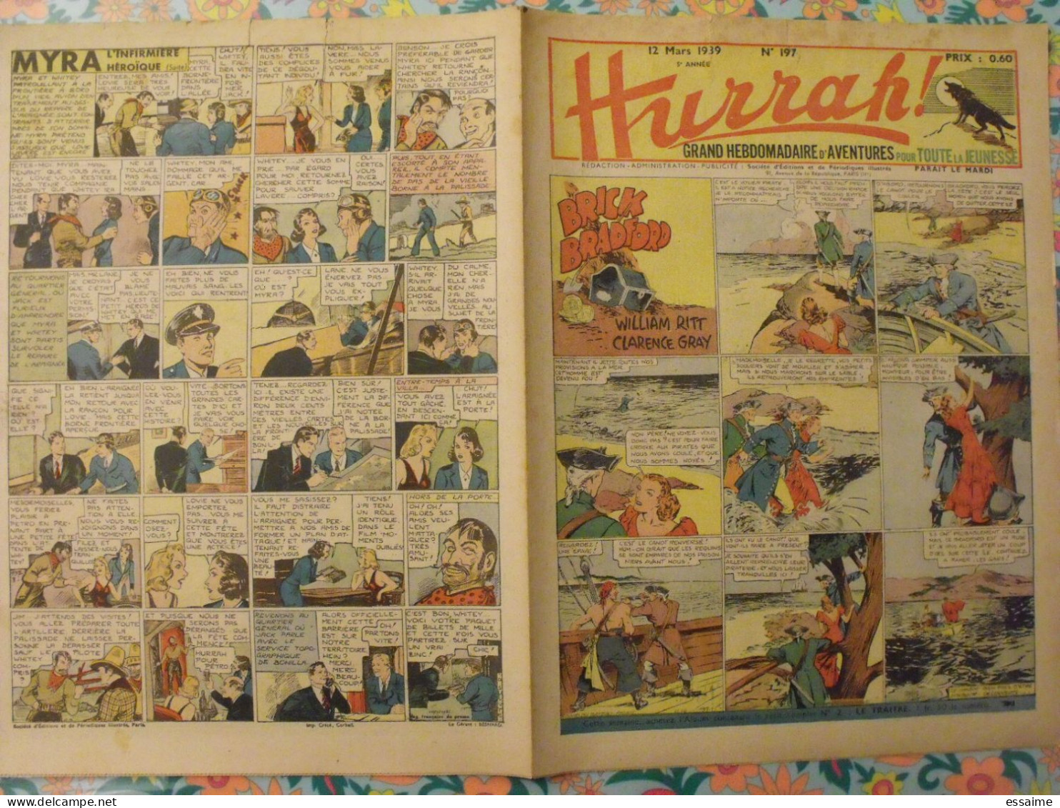 5 N° De Hurrah ! De 1939. Brick Bradford, Tarzan, Le Roi De La Police Montée, Gordon. A Redécouvrir - Hurrah