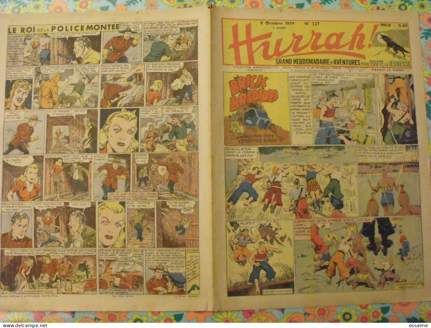 5 N° De Hurrah ! De 1939-40. Brick Bradford, Tarzan, Le Roi De La Police Montée, Gordon. A Redécouvrir - Hurrah