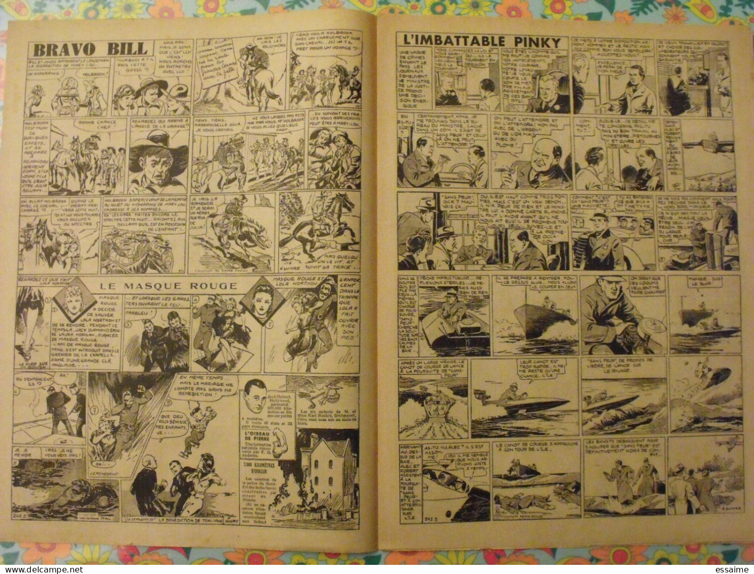 5 n° de Hurrah ! de 1939-40. Brick Bradford, Tarzan, le roi de la police montée, gordon. A redécouvrir