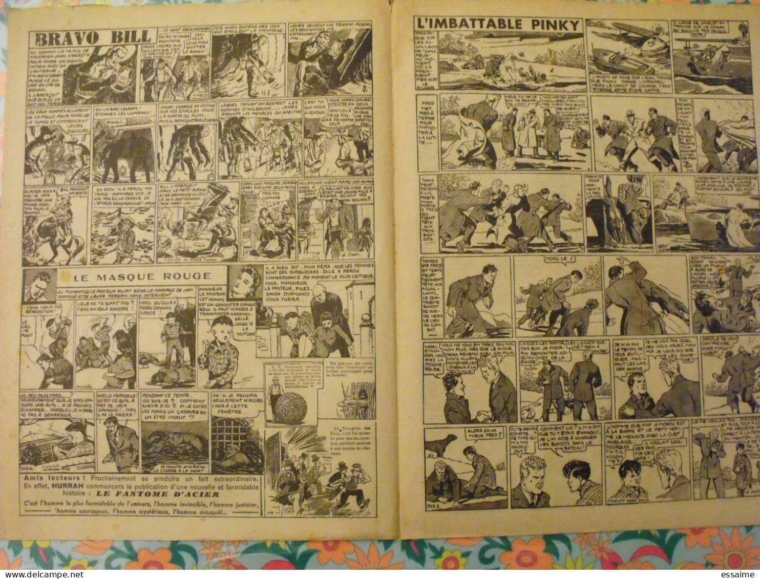5 n° de Hurrah ! de 1939-40. Brick Bradford, Tarzan, le roi de la police montée, gordon. A redécouvrir