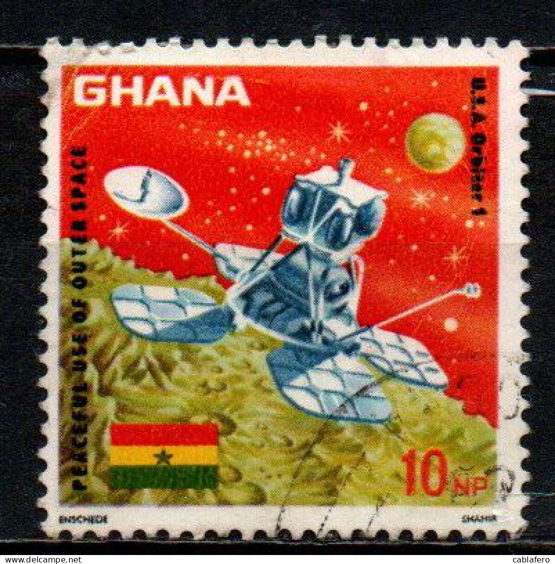 GHANA - 1967 - Orbiter 1 Landing On Moon - USATO - Ghana (1957-...)