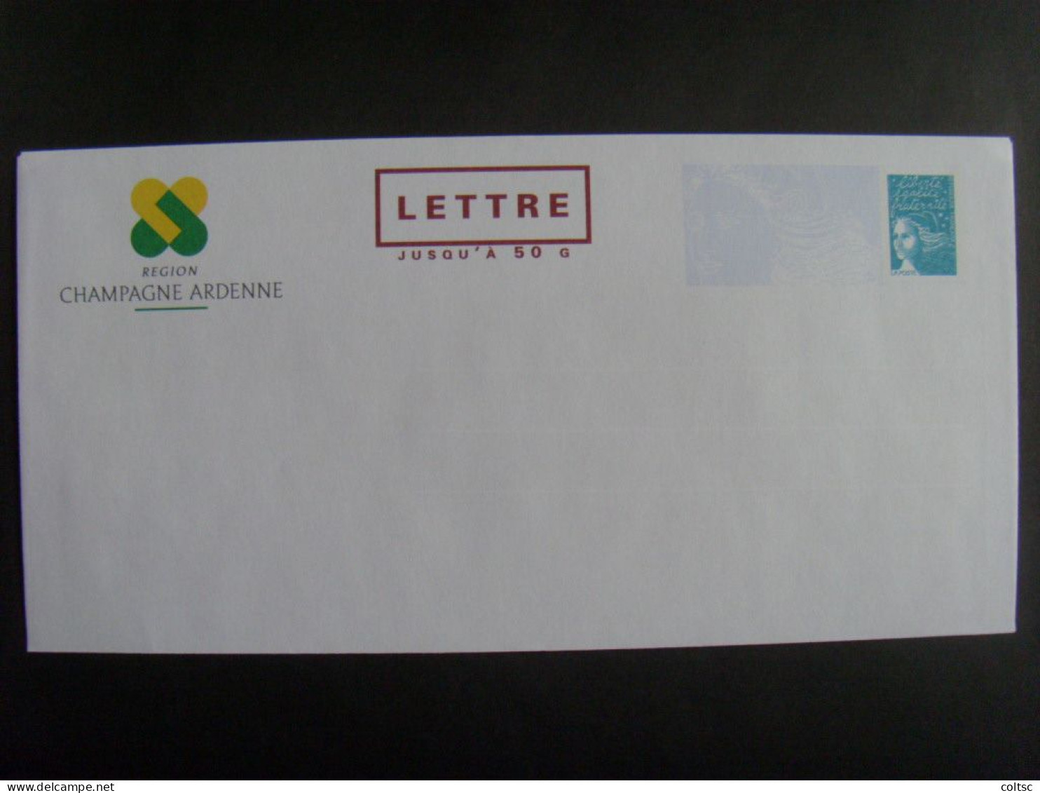 66- PAP TSC  Luquet La Poste Bleu 50 G, Région Champagne Ardenne, Sans Précasage, Patte Autocollante, Intér. Gris Uni, N - Prêts-à-poster:Stamped On Demand & Semi-official Overprinting (1995-...)