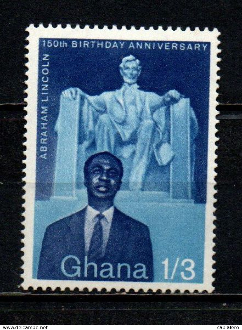 GHANA - 1959 - Lincoln’s Birth Sesquicentennial - MNH - Ghana (1957-...)