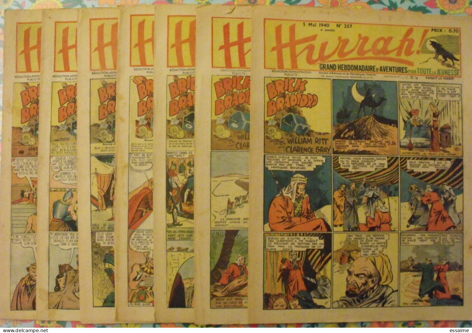 7 N° De Hurrah ! De 1940-41. Brick Bradford, Tarzan, Le Roi De La Police Montée, Gordon. A Redécouvrir - Hurrah