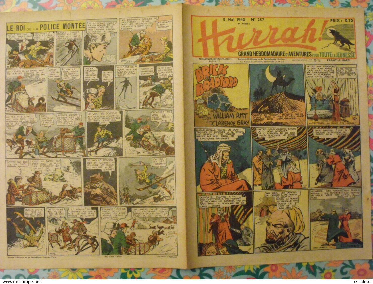 7 N° De Hurrah ! De 1940-41. Brick Bradford, Tarzan, Le Roi De La Police Montée, Gordon. A Redécouvrir - Hurrah