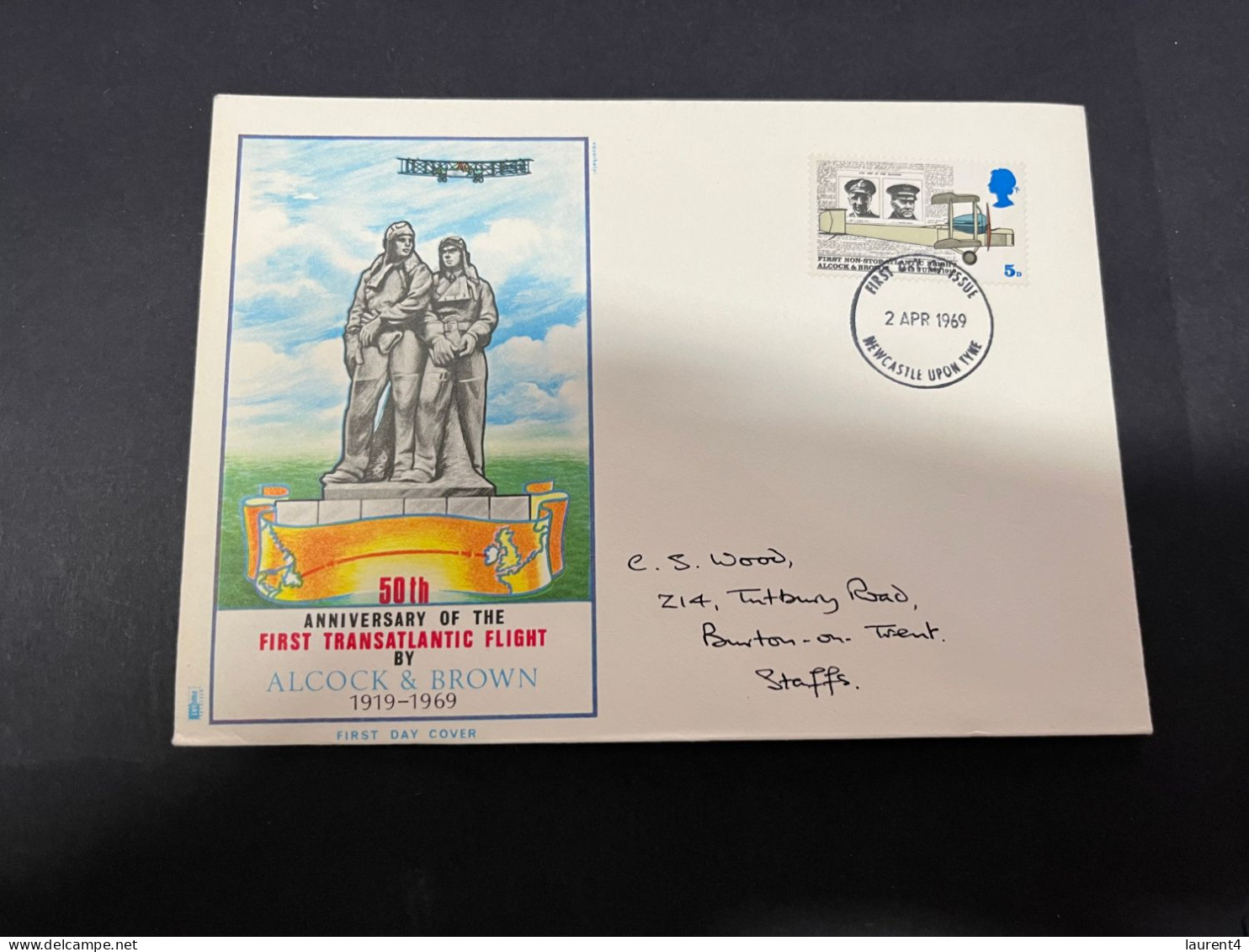 16-11-2023 (2 V 23 A) UK FDC - (2 Covers) 1969 - 1st Flight Anniversary - 1952-1971 Em. Prédécimales