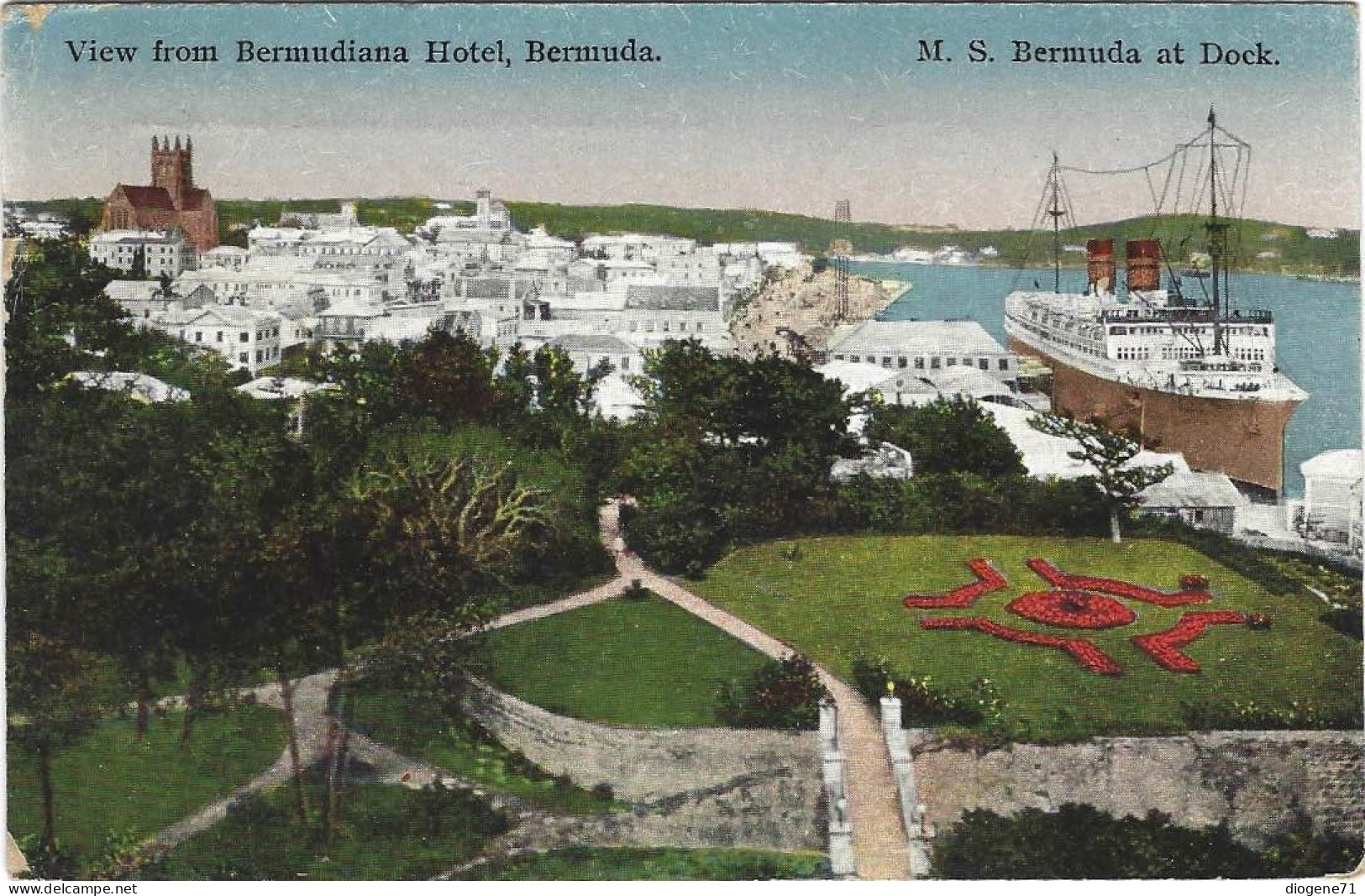 View From Bermudiana Hotel Bermuda MS Bermuda At Dock - Bermudes