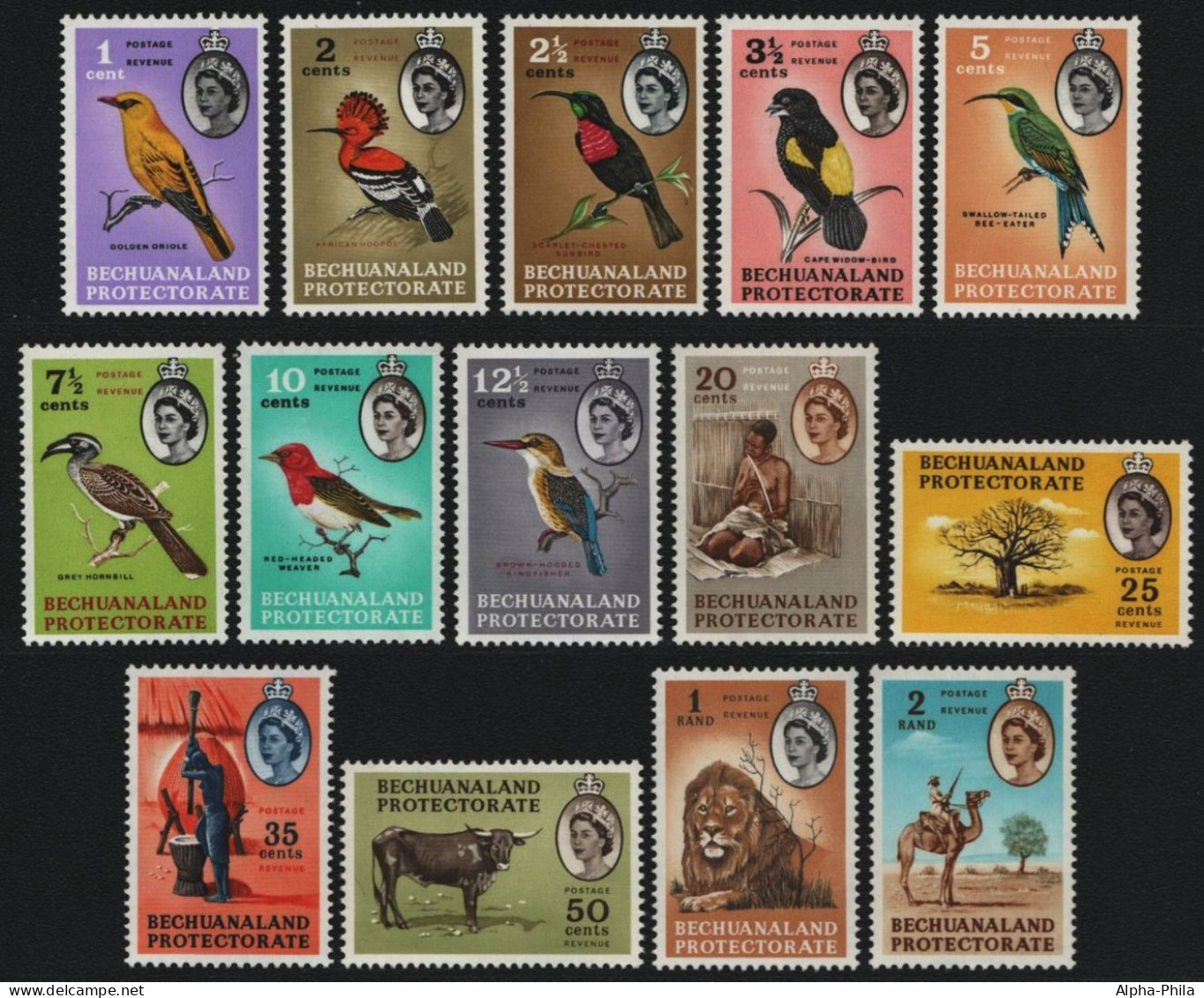 Betschuanaland 1961 - Mi-Nr. 155-168 ** - MNH - Vögel / Birds (II) - 1885-1964 Protectorat Du Bechuanaland