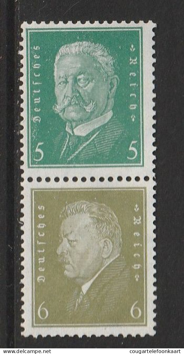 Reichspräsidenten 1932, Combinatie S 42, Ungebraucht,  7,50€ Kat. - Libretti & Se-tenant