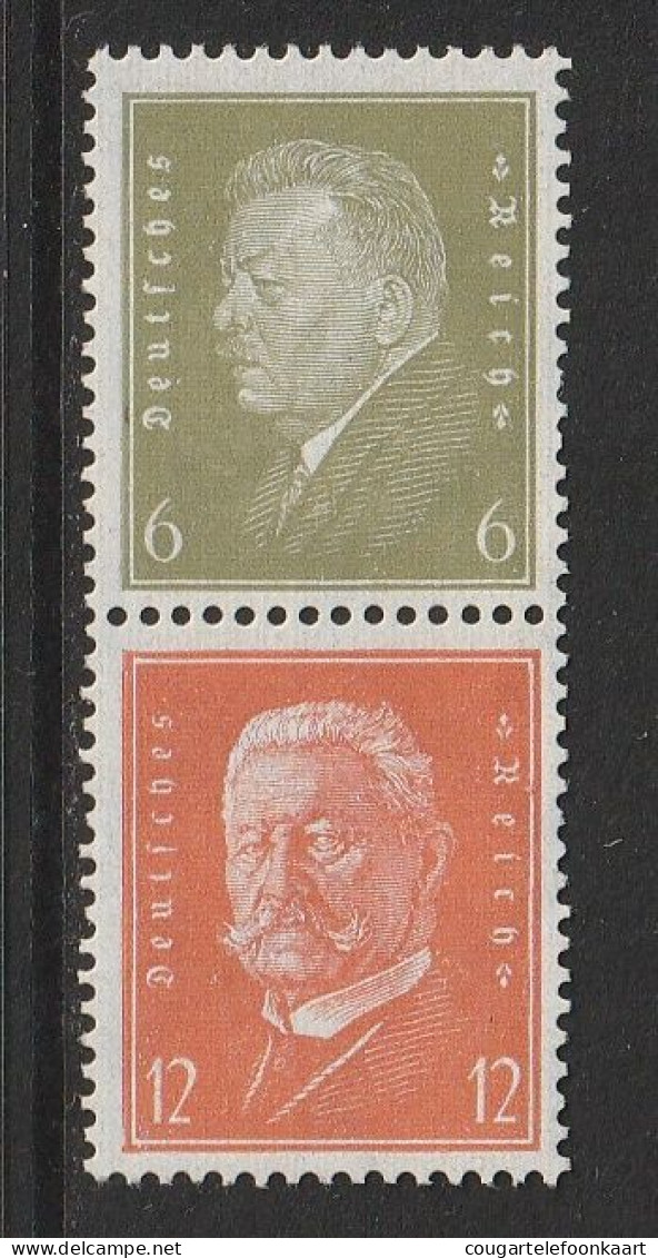 Reichspräsidenten 1932, Combinatie S 46, Ungebraucht, 24€ Kat. - Markenheftchen  & Se-tenant