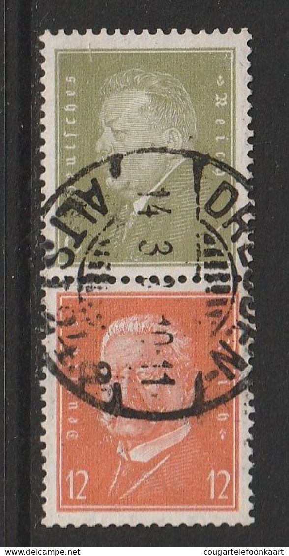 Reichspräsidenten 1932, Combinatie S 46, Gestempelt, 18€ Kat. - Booklets & Se-tenant