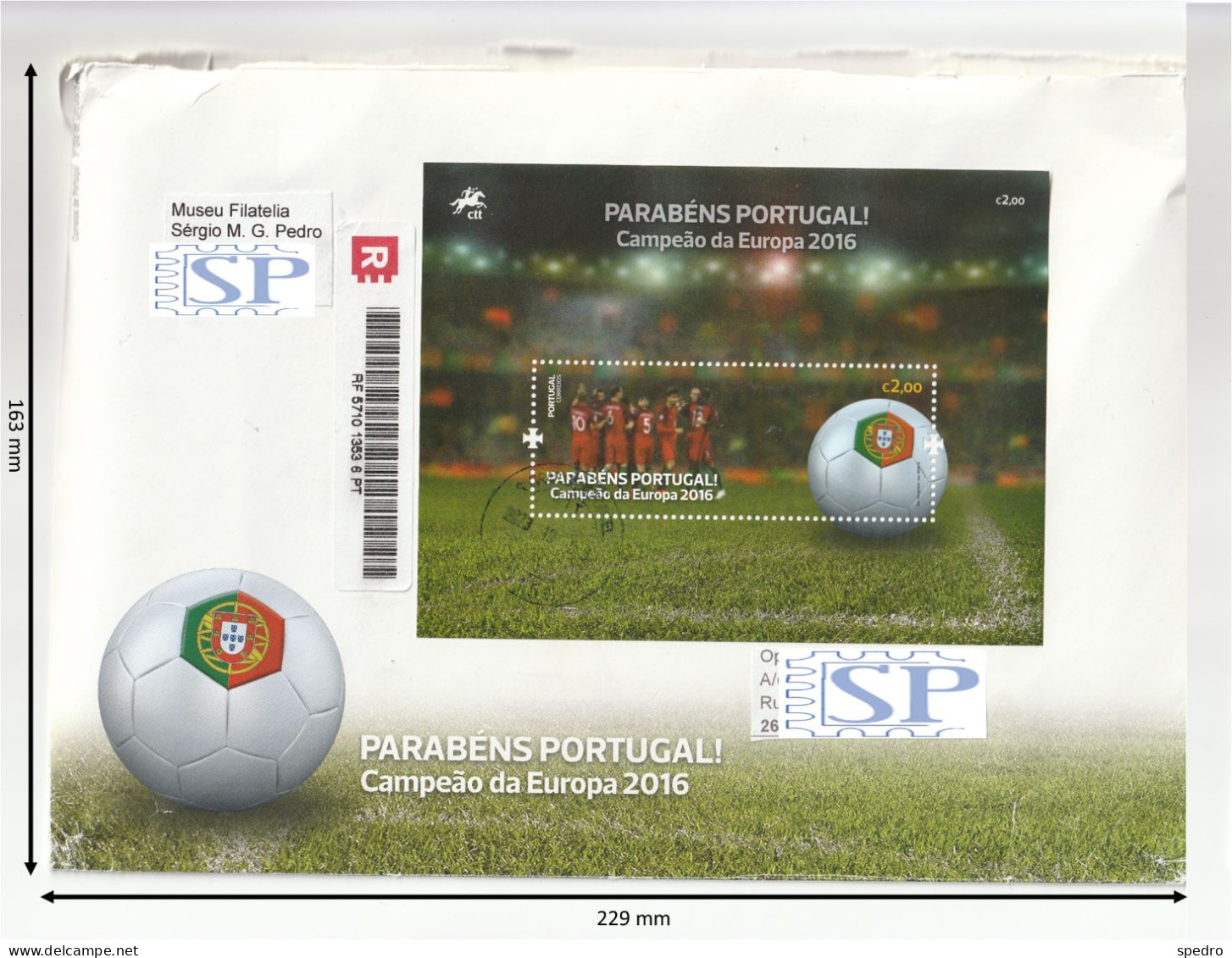 Portugal 2016 Parabéns Campeão Da Europa Futebol Football Sport Soccer Algarve Odivelas São Brás De Alportel Numismática - Cartas & Documentos