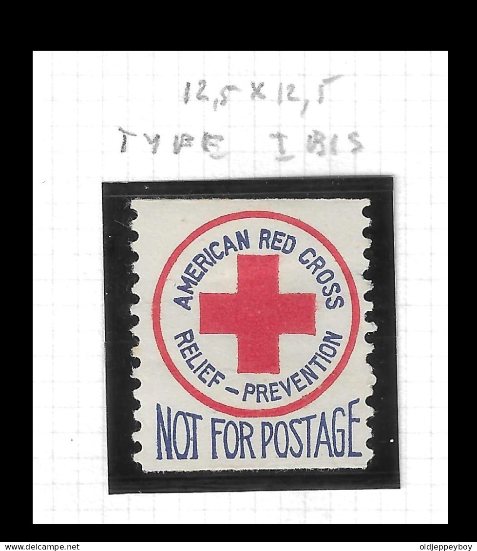 1919 VIGNETTE WAR WW1 USA AMERICAN RED CROSS CROIX ROUGE ROUTE KREUZ  PERF 12.5 X 12.5  TYPE 1  EXTRA RARE - Erinnofilia