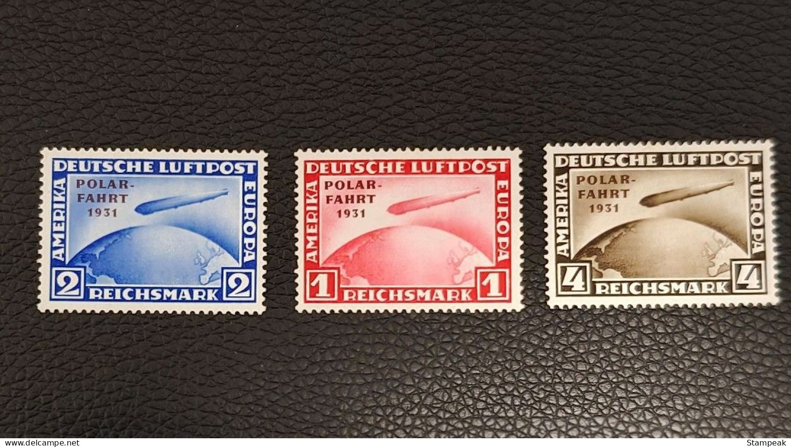 German Empire 1931 - Zeppelin Stamps With Polar Flight Overprint - Poste Aérienne & Zeppelin