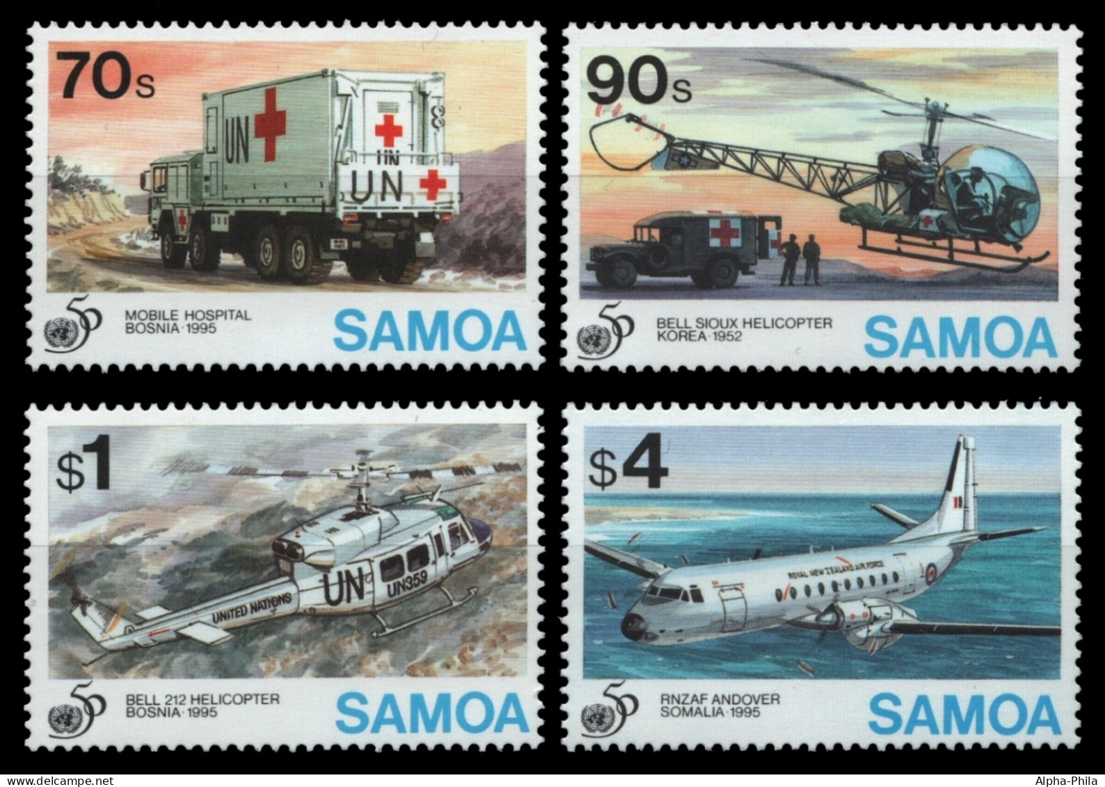 Samoa 1995 - Mi-Nr. 817-820 ** - MNH - Flugzeug / Airplanes - Samoa Americano