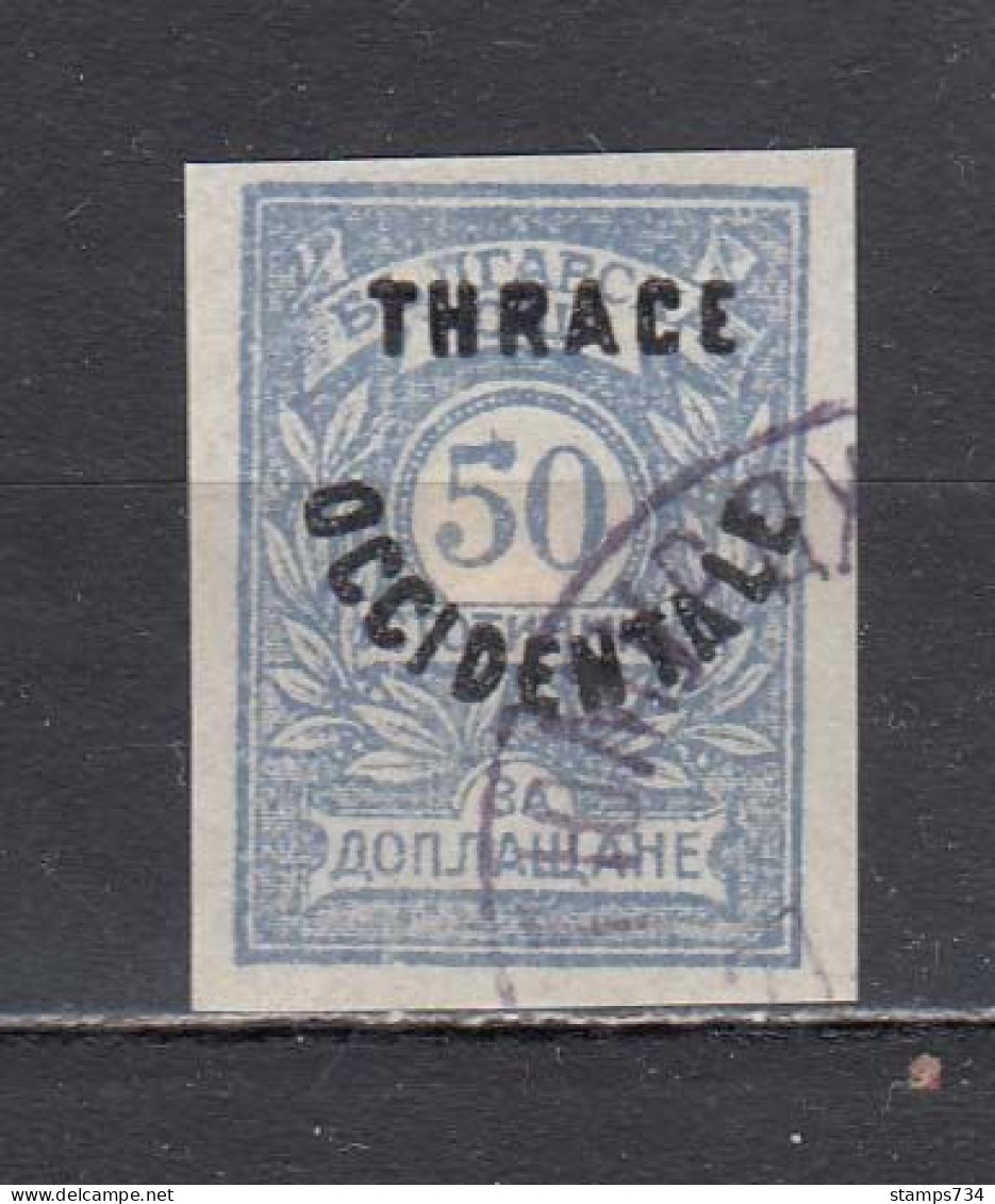 Thrace 1920 - Bulgarian Stamps With Overprint "THRACE/OCCIDENTALE", Mi-Nr. Porto  7, Used - Thrace