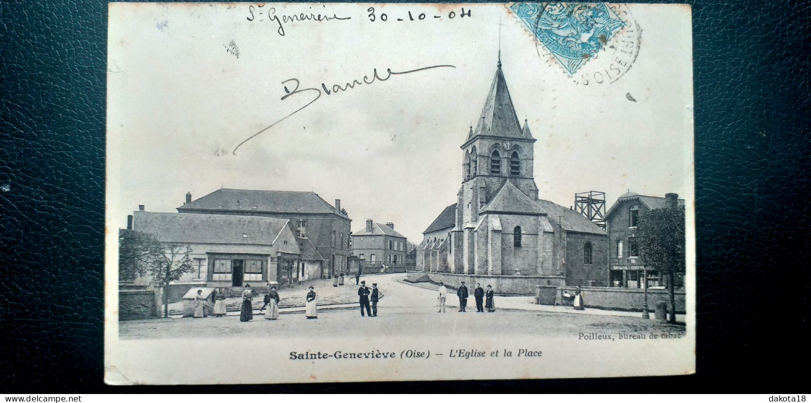 60 , Sainte Geneviève  , L'église Et La Place En 1904 - Sainte-Geneviève