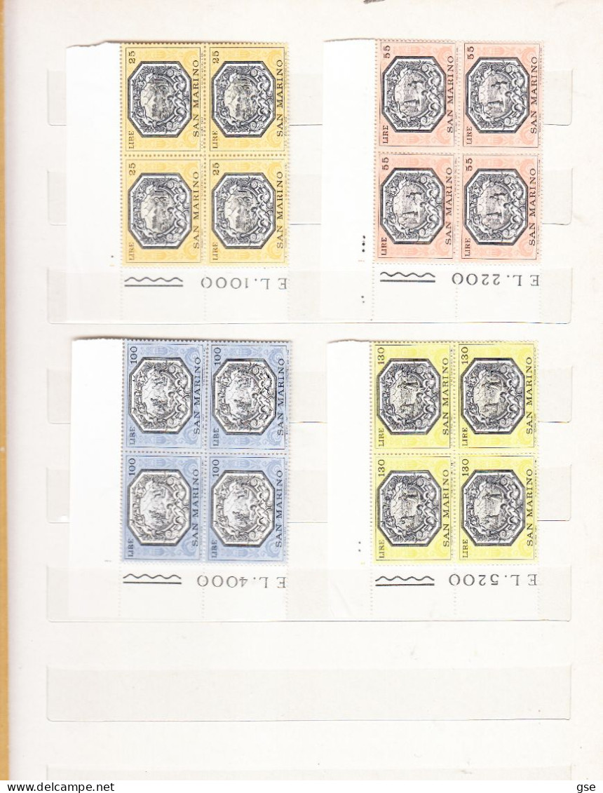 SAN  MARINO 1972 - Sassone 8514** (quartina) -    Antica Allegoria - Primitive  Kunst