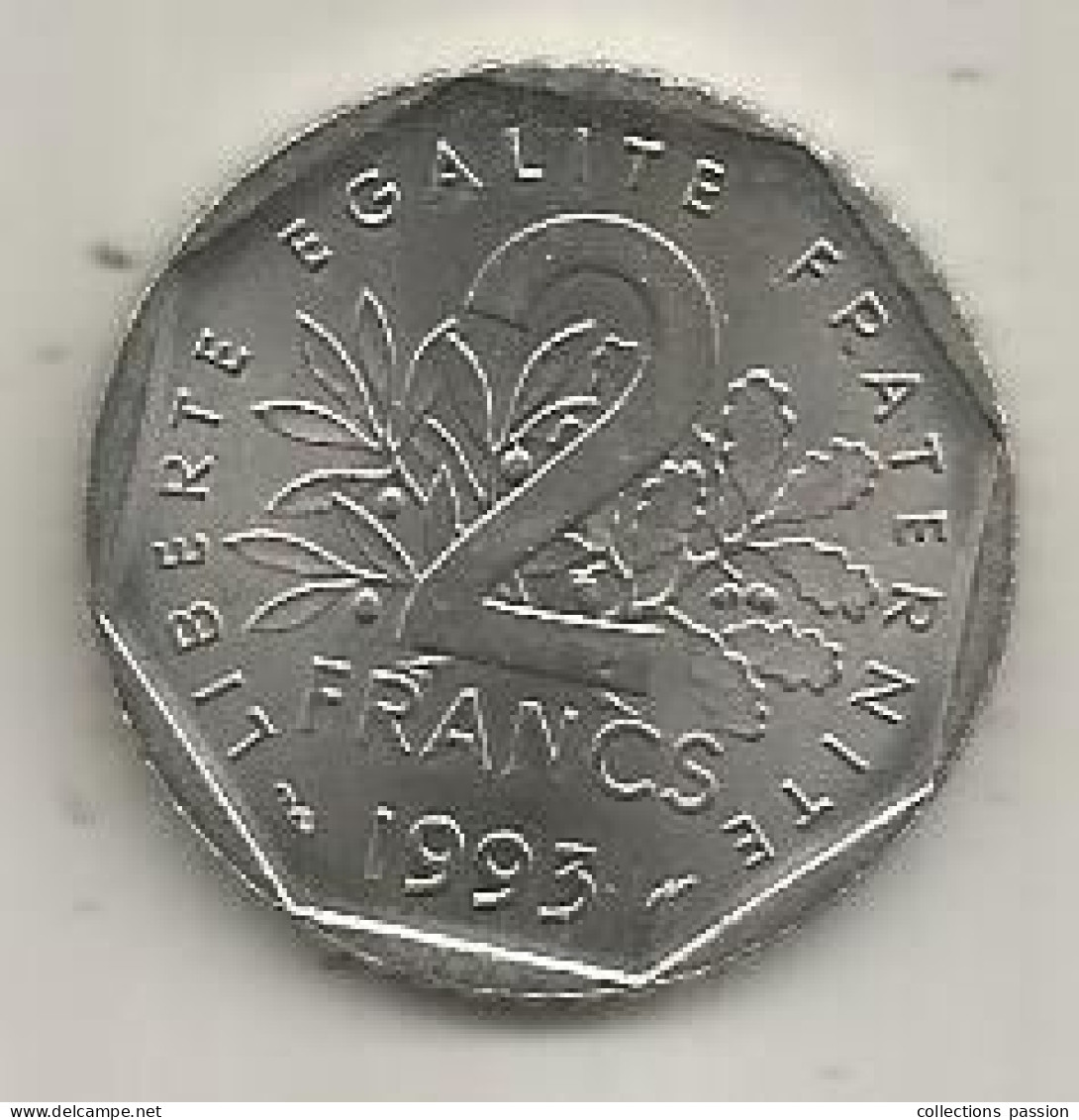 Monnaie, République Française, 1993, 2, Deux Francs JEAN MOULIN, 2 Scans - 2 Francs