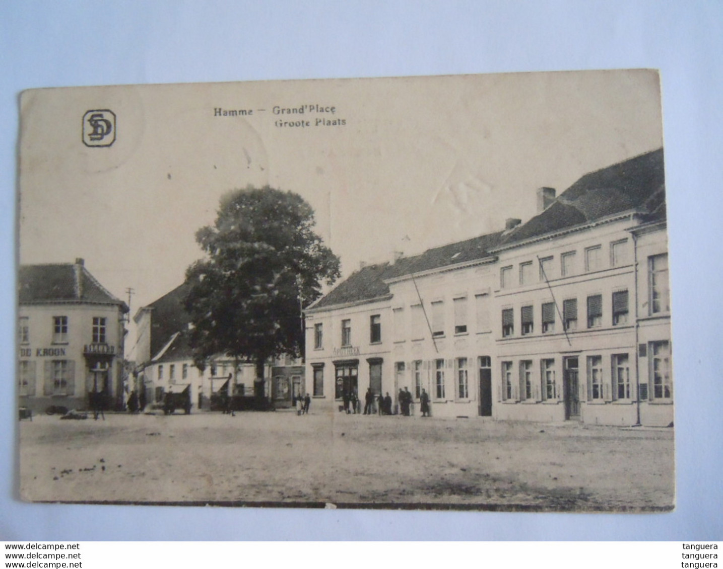 Hamme Grand'Place Groote Plaats Animée Gelopen 1920 Edit S.-D - Hamme