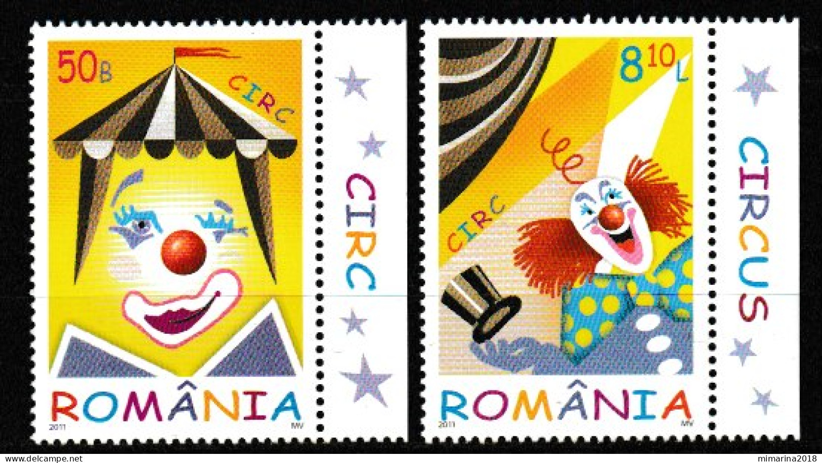 ROMANIA  2011  MNH  "CIRCUS  CLOWS" - Cirque