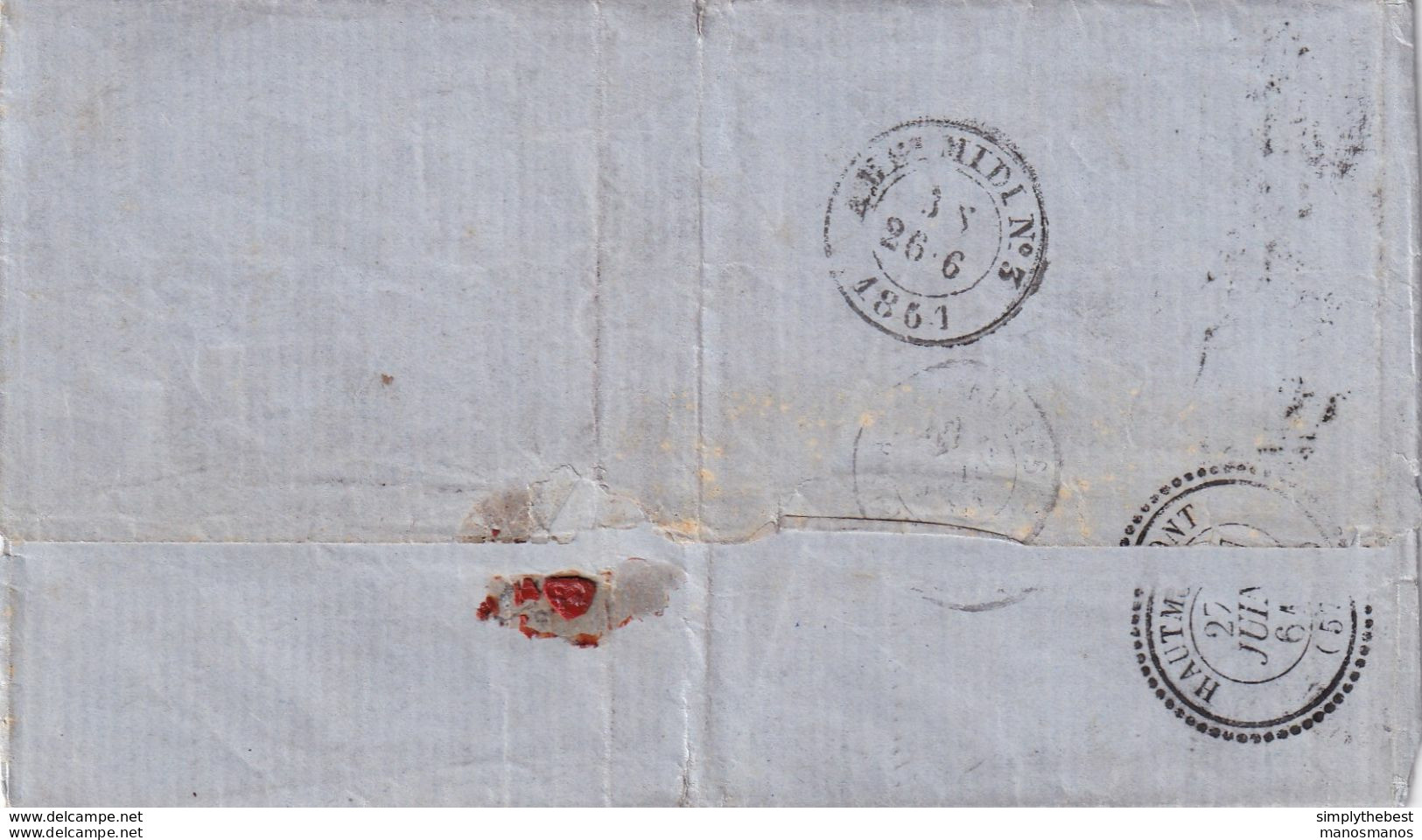DDX 662 --  Belgique Enveloppe TP Médaillons BRUXELLES 1861 Vers Le Brasseur Dehardeng à HAUTMONT , Nord (France) - Birre
