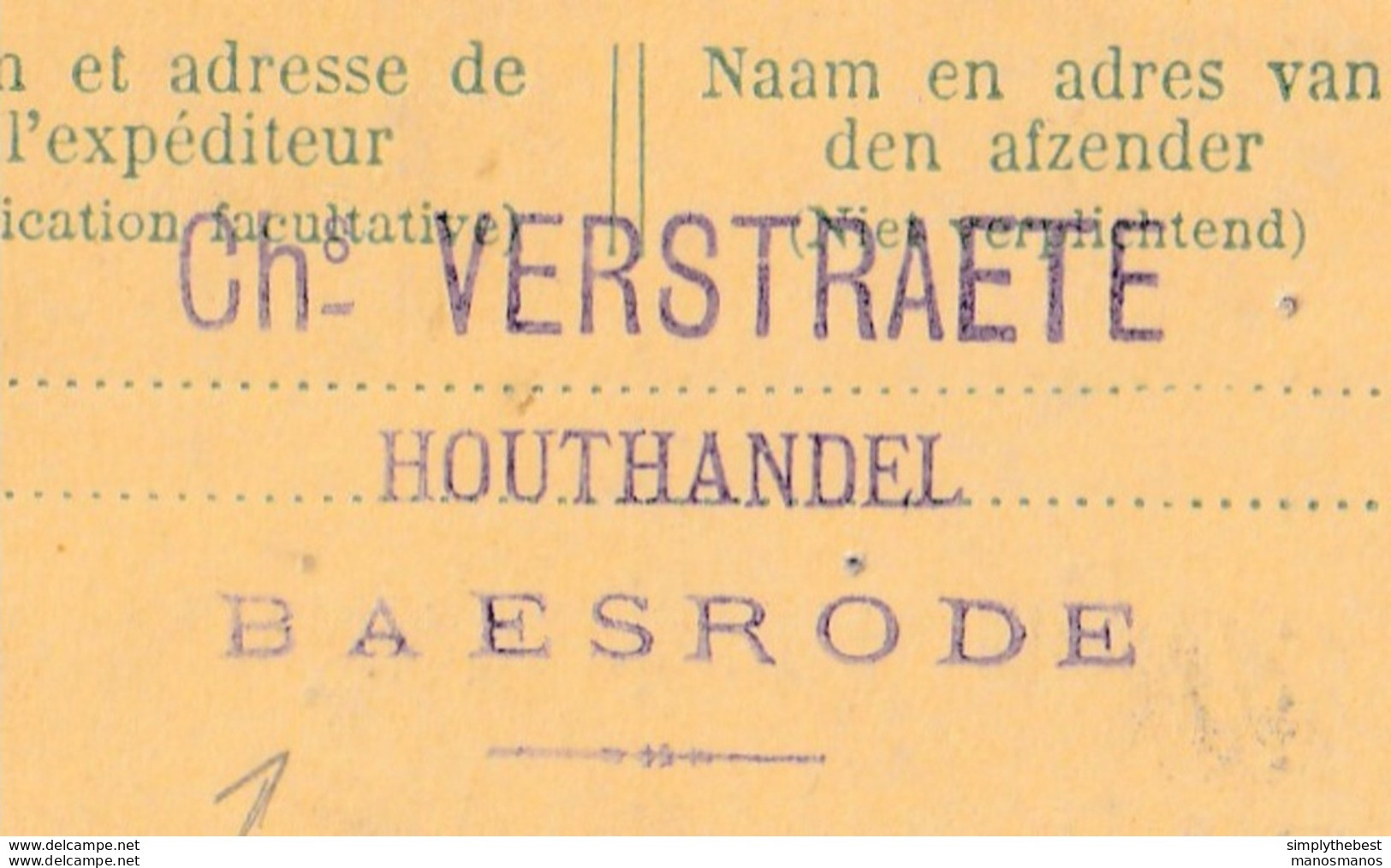 749/26 -- Entier Postal Pellens T4R DENDERMONDE 1912 Vers GENT - Cachet Verstraete , Houthandel à BAESRODE - Tarjetas 1909-1934