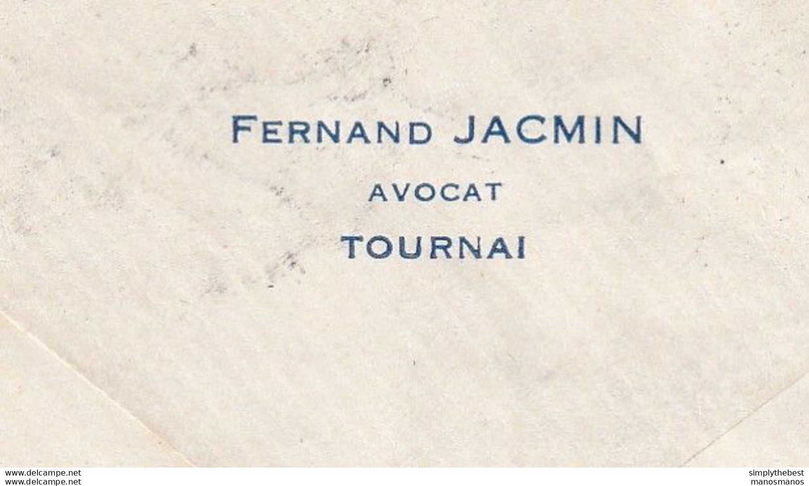 DDY 842 -- Courrier RECOMMANDE - Enveloppe TP Montenez + Houyoux TOURNAI 2 Vers BXL 1923 - Verso Fernand Jacmin , Avocat - 1921-1925 Small Montenez