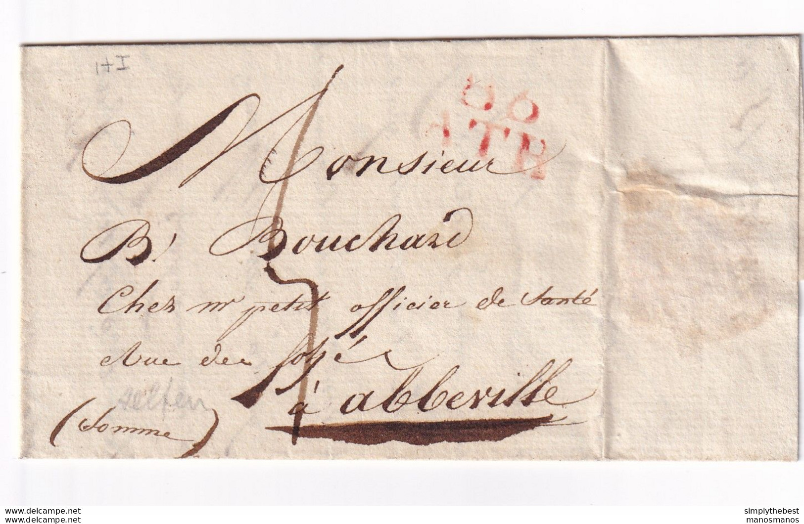 595/33 - Lettre Précurseur 86 ATH 1813 Vers Bouchard à ABBEVILLE Somme - Contenu Intéressant Sur Le VIN - Herlant 22 - 1794-1814 (Periodo Frances)
