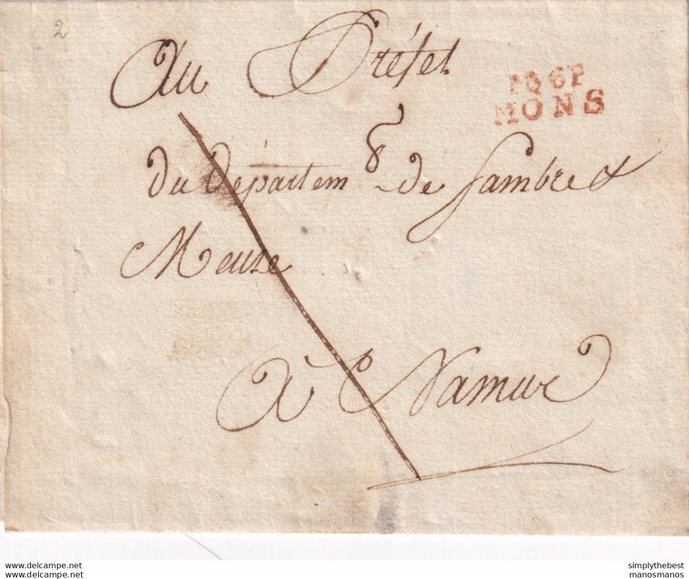 600/33 - 2 X Lettre Précurseur (sans Contenu) De 86 MONS Et P86P MONS Vers NIVELLES Et NAMUR - Herlant 35 Et 43 - 1794-1814 (Période Française)