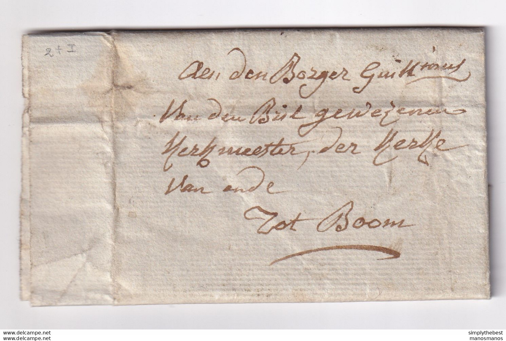 592/33 - Lettre Précurseur BOOM An 6 En Locale - TTB Cachet Administration Municipale De BOOM - 1794-1814 (Période Française)