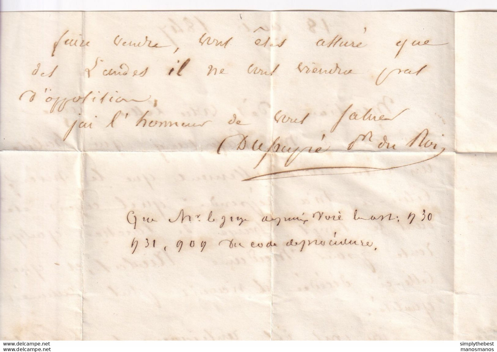 DDY 443 -- Lettre Précurseur MONT DE MARSAN 1847 Vers BOUILLON Via SEDAN - Entrée France Par Bouillon , Rayon 10 R - Grenzübergangsstellen