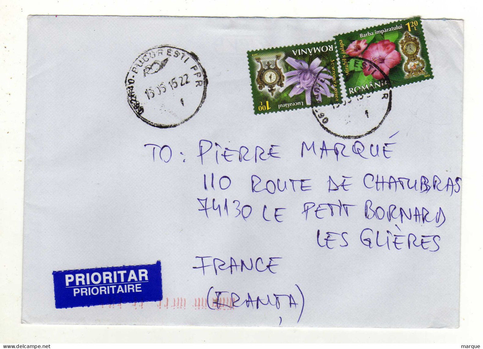 Enveloppe ROUMANIE ROMANIA Oblitération BUCARESTI PPR 13/05/2015 - Storia Postale