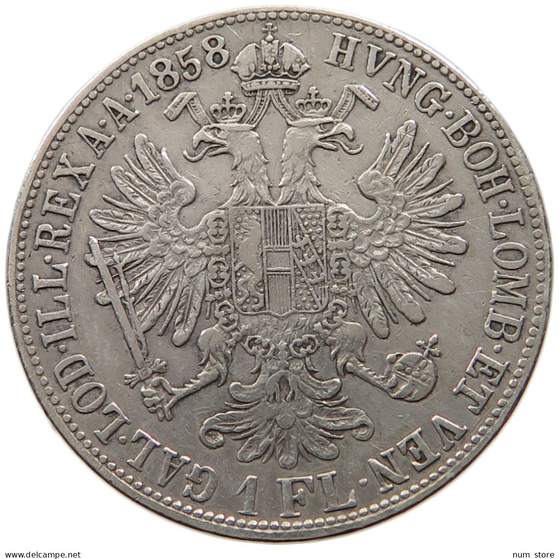 HAUS HABSBURG GULDEN 1858 B FRANZ JOSEPH I. 1848-1916 #MA 005677 - Oostenrijk