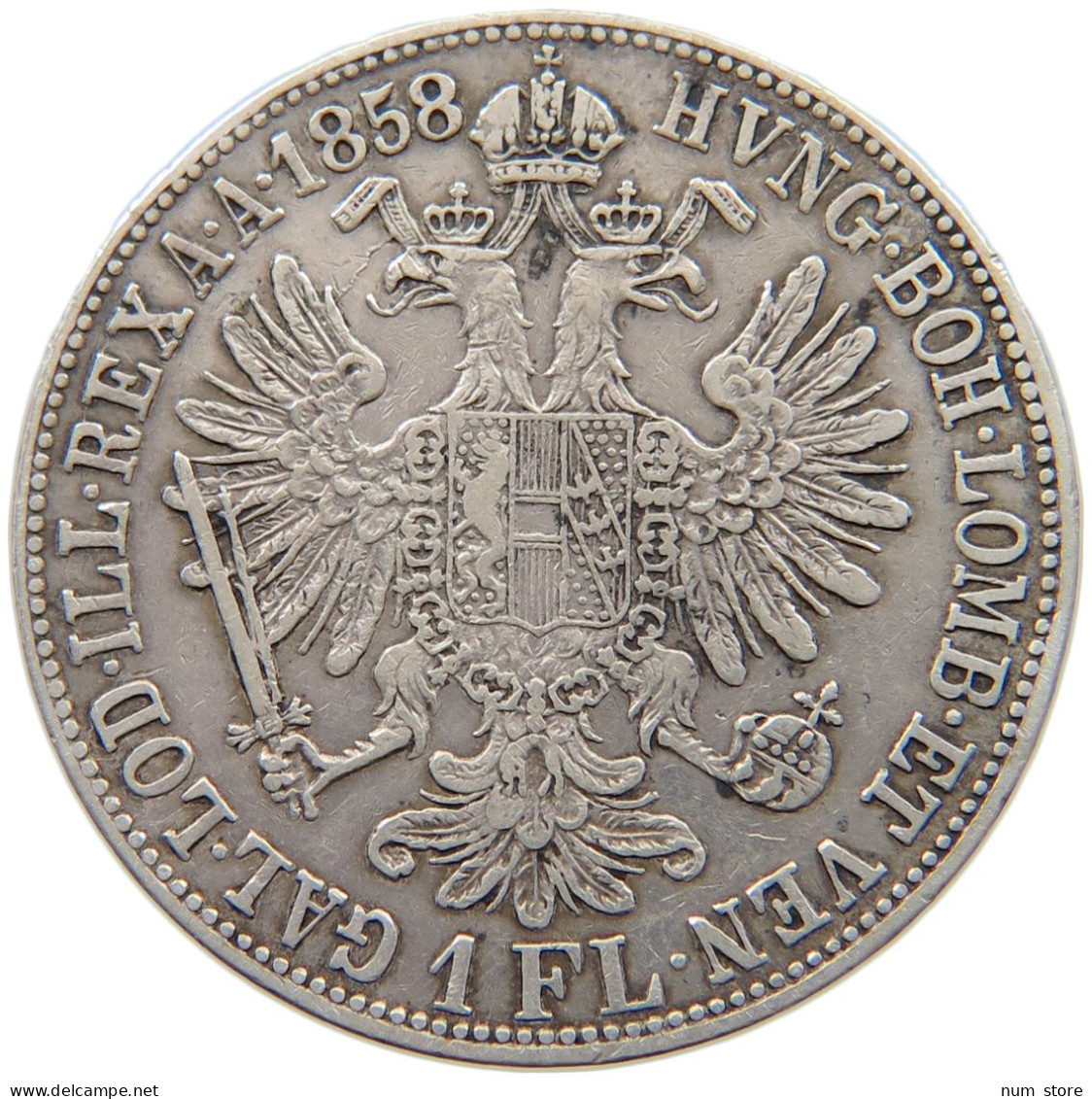 HAUS HABSBURG GULDEN 1858 B FRANZ JOSEF I. 1848-1916 #MA 005355 - Oostenrijk