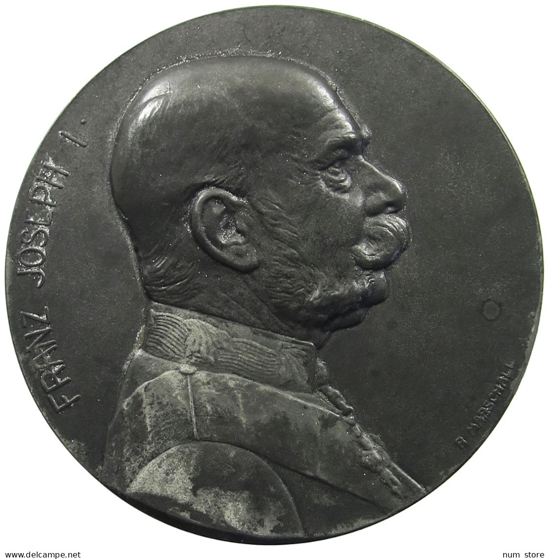 HAUS HABSBURG MEDAILLE 1914 EMPEROR FRANZ JOSEPH I ZINC PORTRAIT MEDAL, 1914 #MA 020354 - Oostenrijk