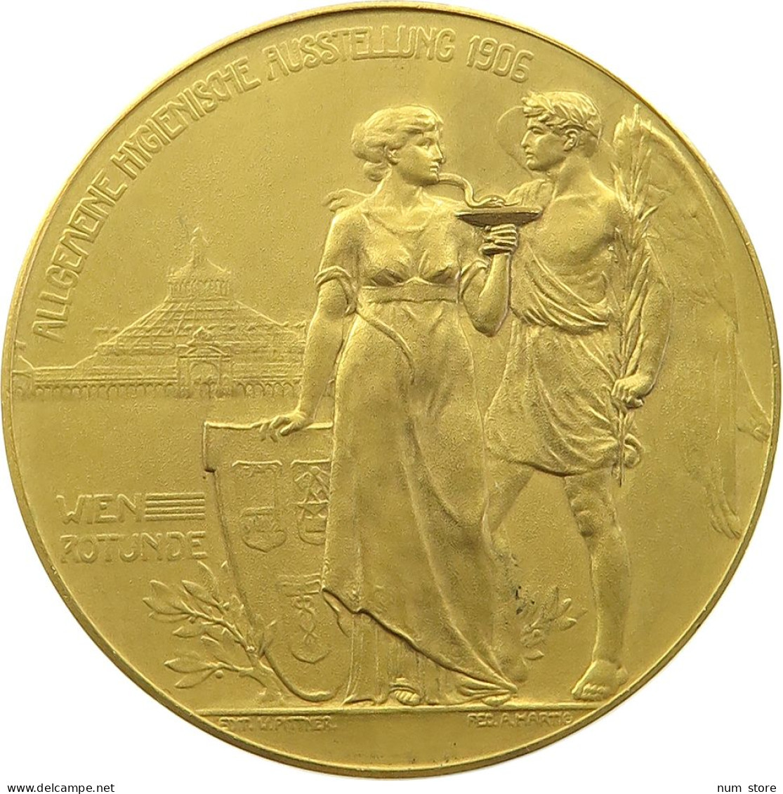 HAUS HABSBURG MEDAILLE 1906 FRANZ SALVATOR 1866-1939 VON HARTIG. HYGIENISCHE AUSSTELLUNG IN WIEN #MA 072984 - Oostenrijk