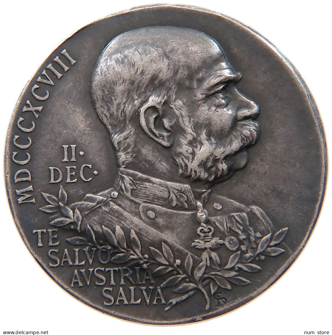 HAUS HABSBURG MEDAILLE 1898 FRANZ JOSEPH I. 1848-1916 SCHARFF, ZUM 50JÄHRIGEN REGIERUNGSJUBILÄUM DES KAISER #MA 072925 - Oostenrijk