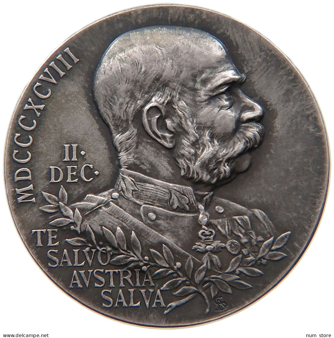 HAUS HABSBURG MEDAILLE 1898 FRANZ JOSEPH I. 1848-1916 SCHARFF, ZUM 50JÄHRIGEN REGIERUNGSJUBILÄUM DES KAISER #MA 072928 - Oostenrijk