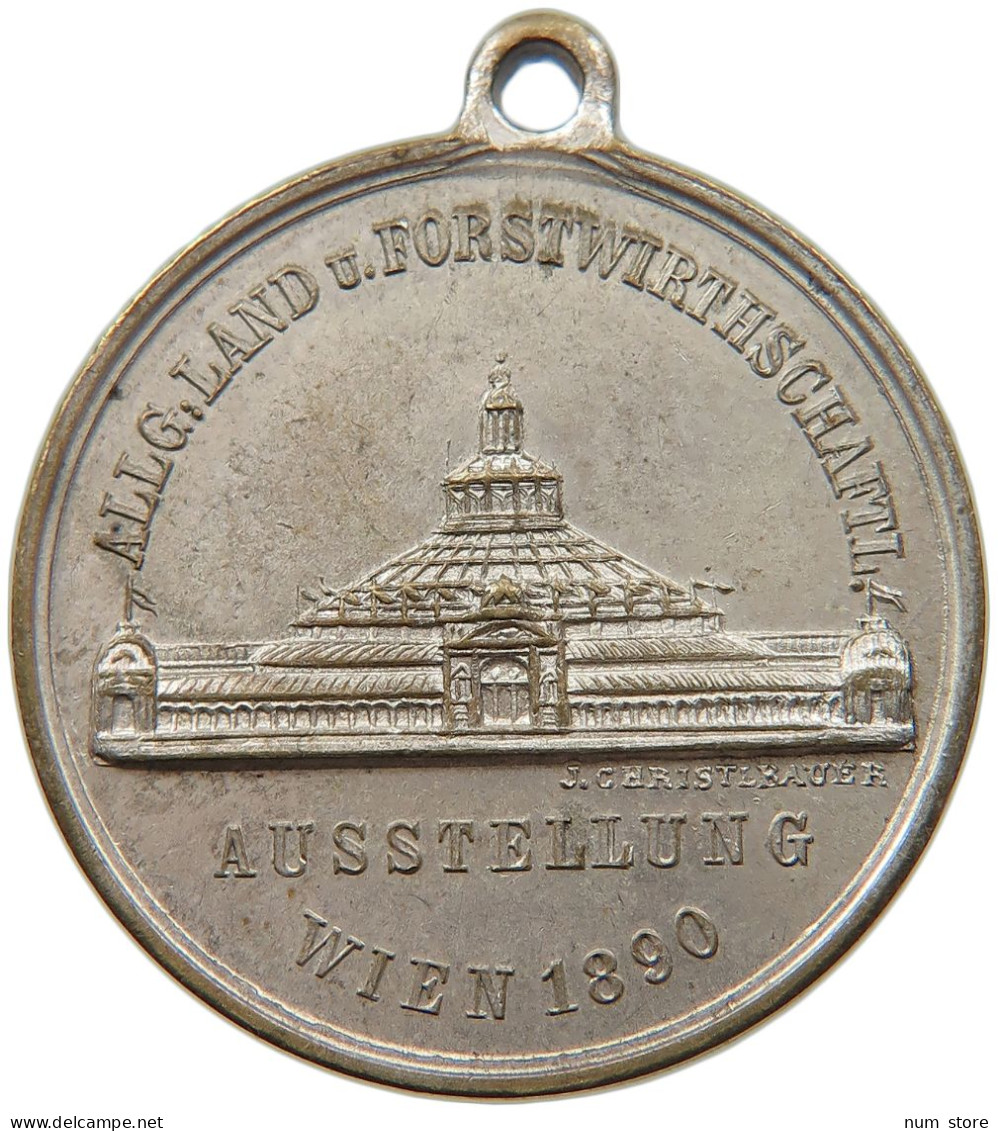 HAUS HABSBURG MEDAILLE 1890 FRANZ JOSEPH I. 1848-1916 AUF DIE LAND FORSTWIRTSCHAFTLICHE AUSSTELLUNG IN WIEN #MA 073099 - Oostenrijk