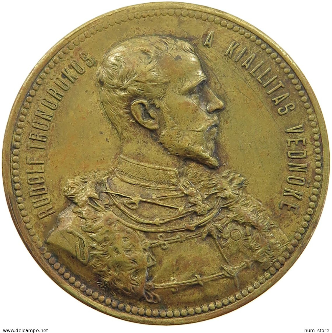 HAUS HABSBURG MEDAILLE 1885 RUDOLF, KRONPRINZ 1858-1889, VON A. SCHARFF, LANDES-AUSSTELLUNG IN BUDAPEST #MA 073048 - Oostenrijk