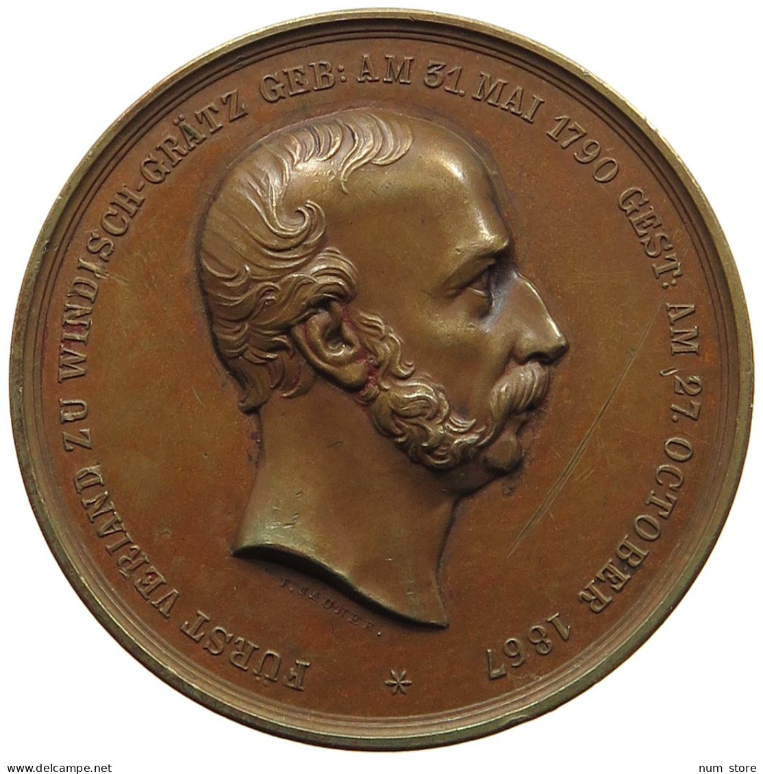 HAUS HABSBURG MEDAILLE 1867 WINDISCHGRÄTZ VERIAND, 1790 - 1867 #MA 011947 - Oostenrijk