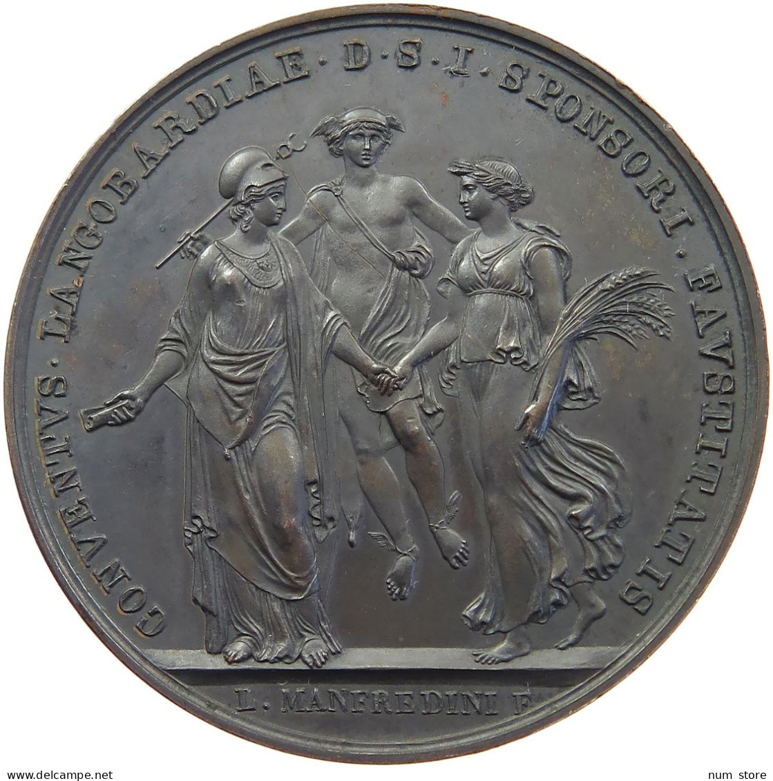 HAUS HABSBURG MEDAILLE 1818 MANFREDINI. AUF ERZHERZOG RAINER VON ÖSTERREICH, VIZEKÖNIG DER LOMBARDEI. #MA 072607 - Oostenrijk