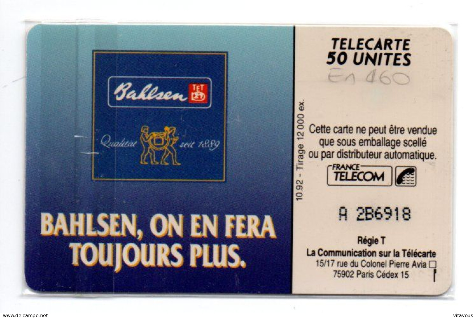 EN 460 COCO Des îles Bahlsen  Gâteau  Cake - Télécarte FRANCE 50 Unités Phonecard (salon 551) - 50 Einheiten