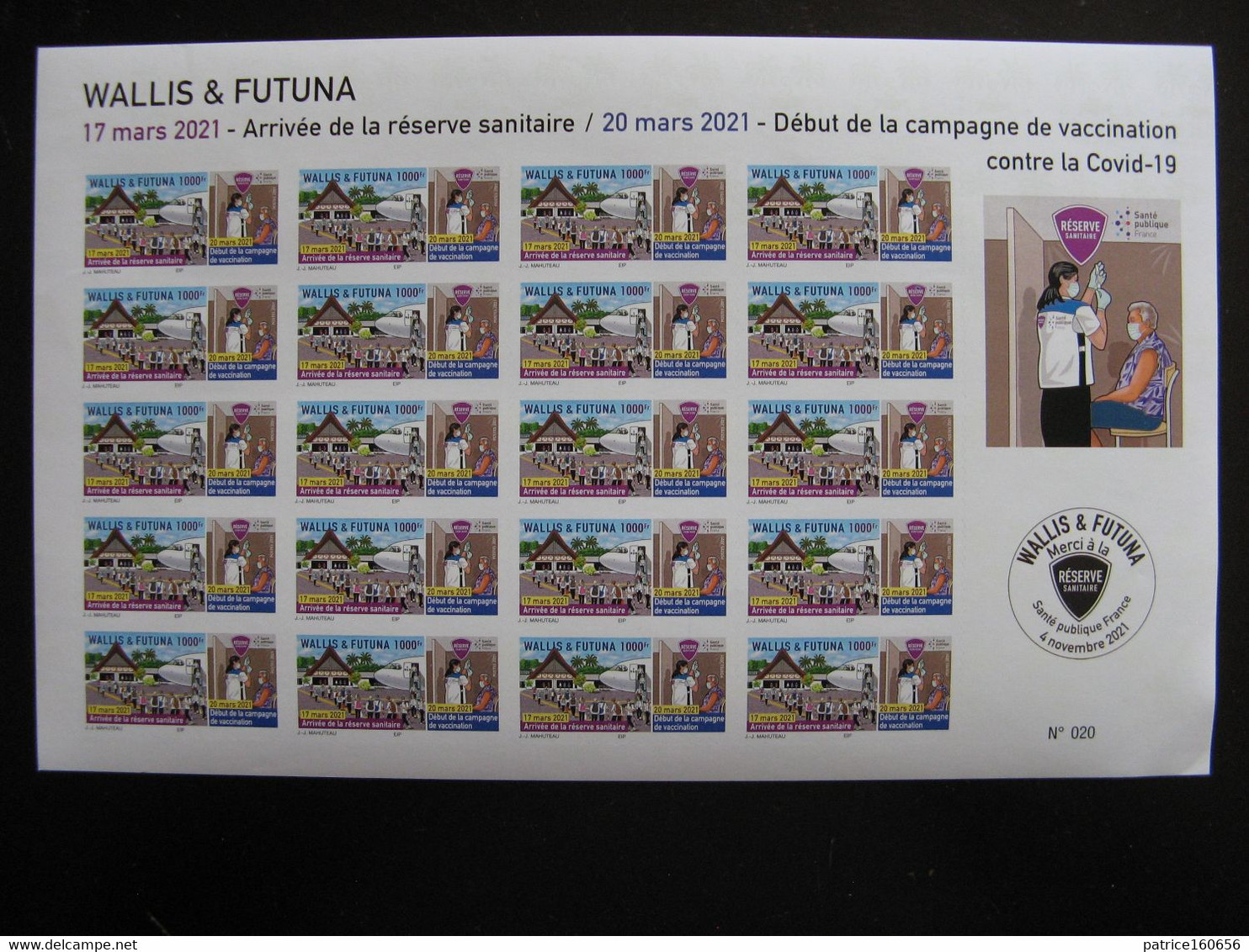 Wallis Et Futuna: TB Feuille " Début De La Campagne De Vaccination - Arrivée De Le Réserve Sanitaire". 2021,  Neuf XX . - Unused Stamps