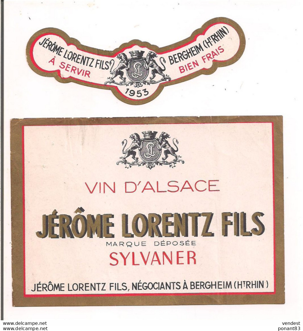 Etiquette Sylvaner 1953 - Jérôme Lorentz Fils à Bergheim - - White Wines